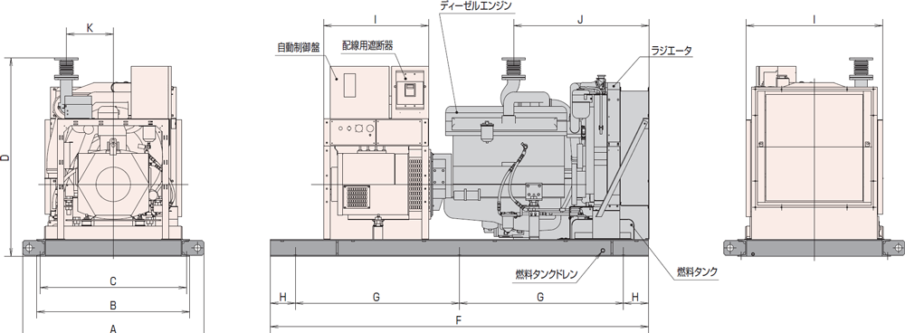 非常用発電機AP155D1屋内オープン型