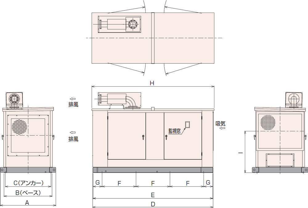 非常用発電機AP300C屋内標準騒音タイプ