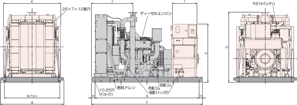 非常用発電機AP400C-450C屋内オープン型