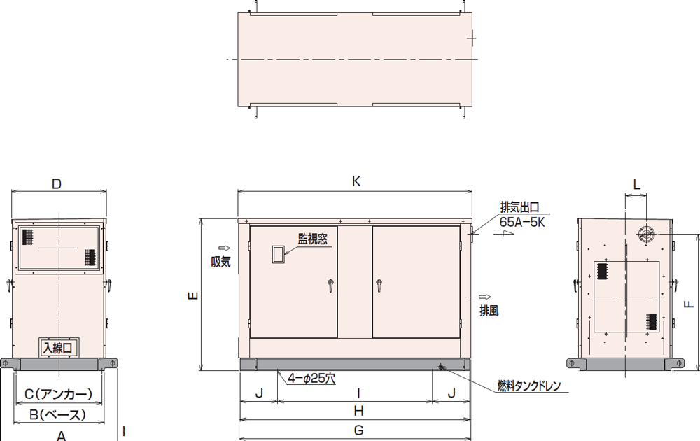 非常用発電機95C・115C屋内標準騒音タイプ