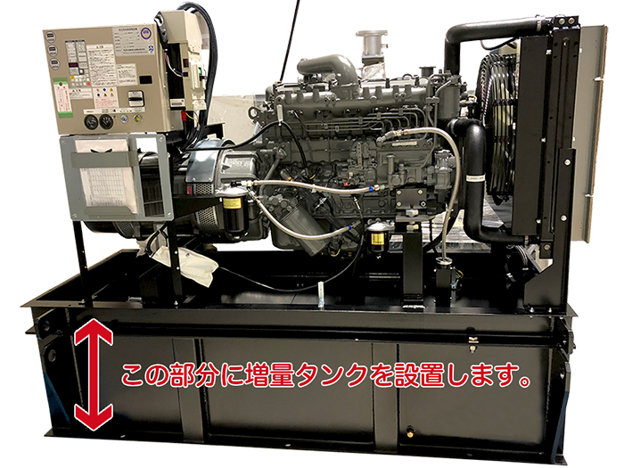 ヤンマー製の非常用発電機屋内型