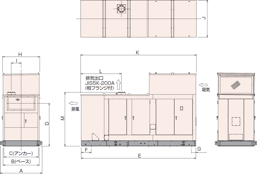 非常用発電機AY20L-500H・625L屋内標準騒音タイプ