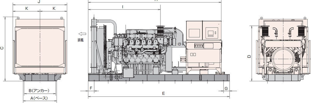 非常用発電機AY40L-1000H1屋内オープン型