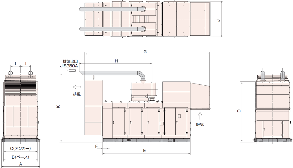 非常用発電機AY40L-1000H1屋外超低騒音タイプ（約75dB（A）at1mレベル）