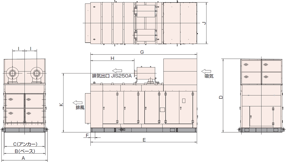 非常用発電機AY40L-750H1屋内標準騒音タイプ