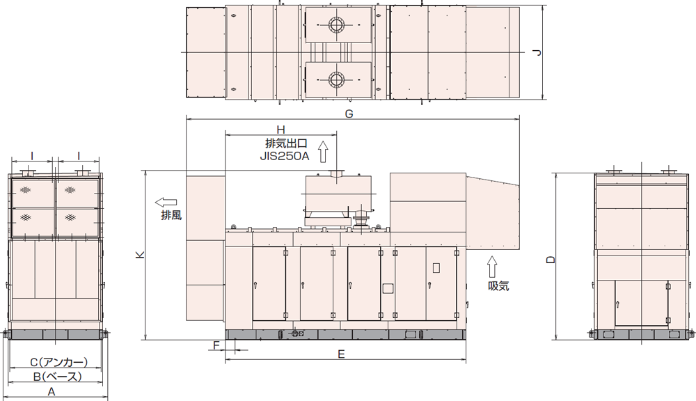 非常用発電機AY40L-750H1屋内低騒音タイプ（約85dB（A）at1mレベル）